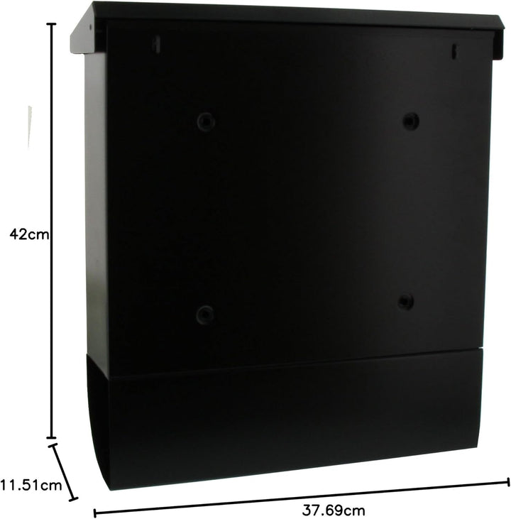Burg Wächter Briefkasten, Schwarz, 420 x 377 x 115 (HxBxT) Schwarz Briefkasten-Set, Schwarz Briefkas