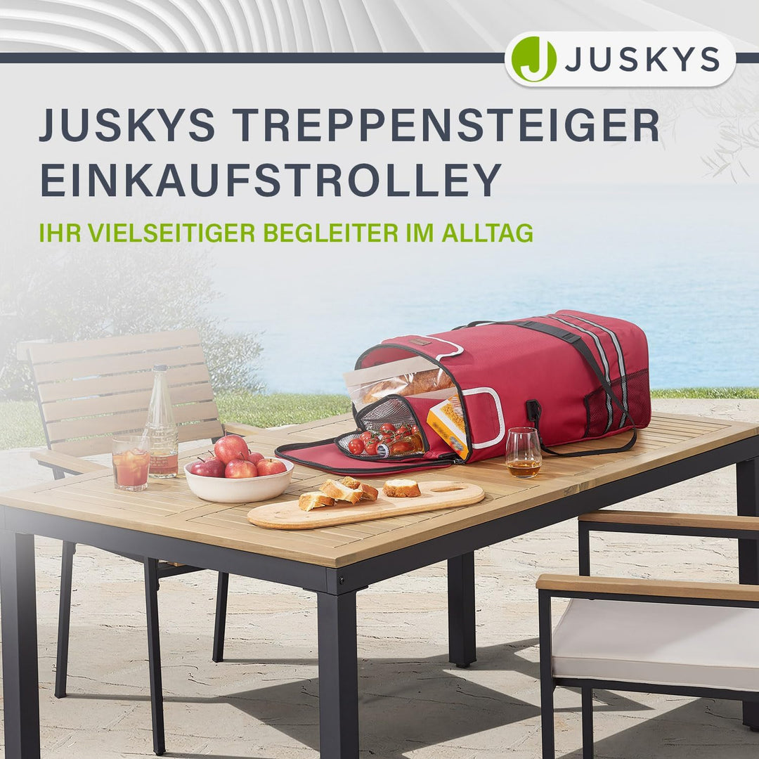 Juskys 3in1 Einkaufstrolley für Treppen - 56 L, modern & klappbar - Treppensteiger Trolley zum Shopp