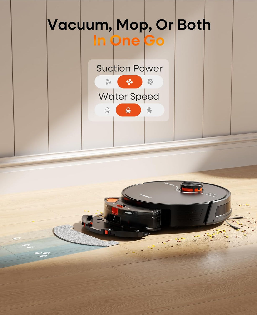 uninell Staubsauger Roboter mit Wischfunktion 5000Pa, Saugroboter mit wischfunktion mit Absaugstatio