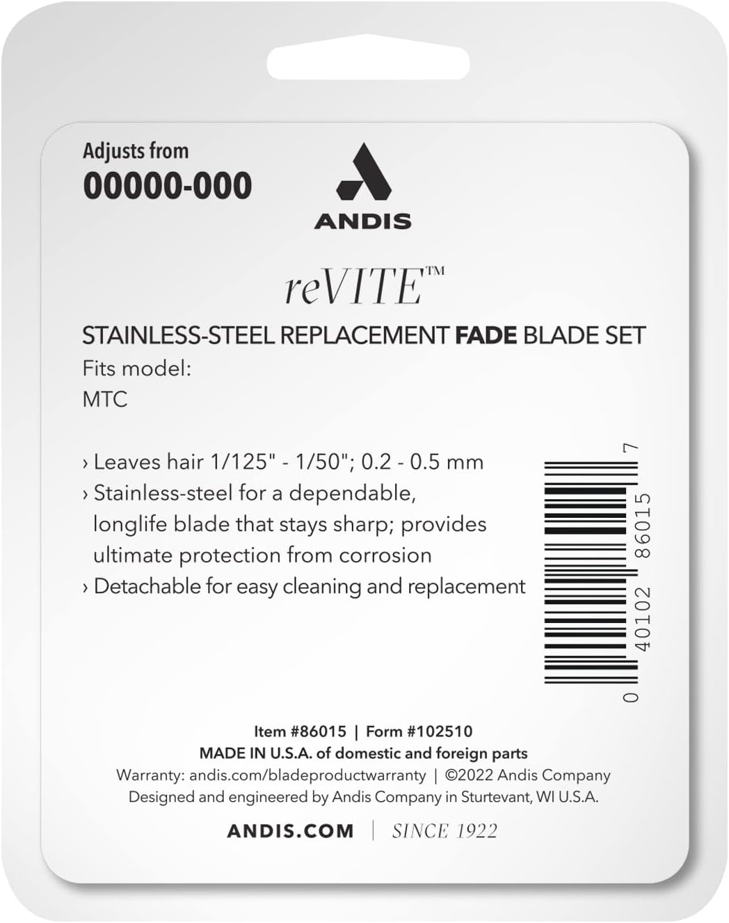 Andis MTC Adjustable Taper Blade Human Clipper Intl' Gray Lithium