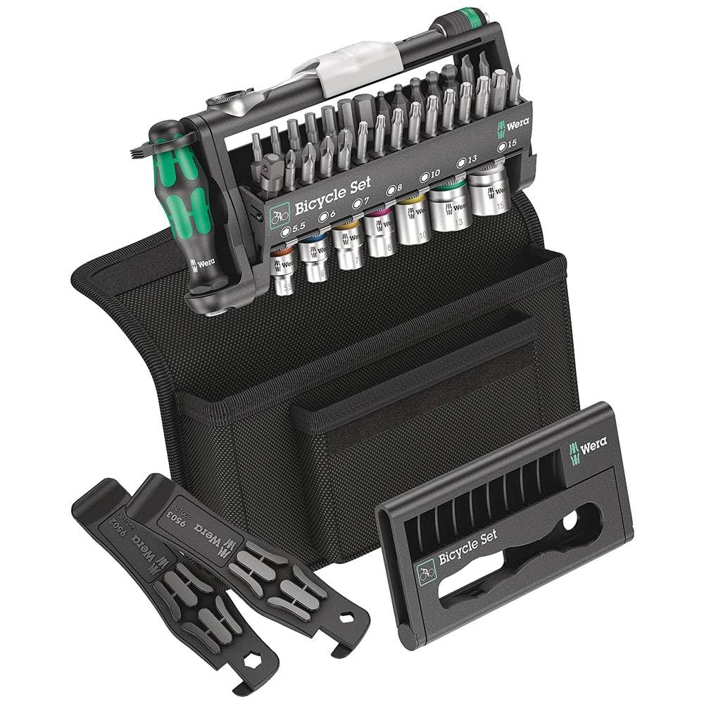 Wera 05004172001 Bicycle Set 3, Fahrrad Steckschlüsseleinsatz Satz mit Bit Ratsche, 41-teilig Tool C