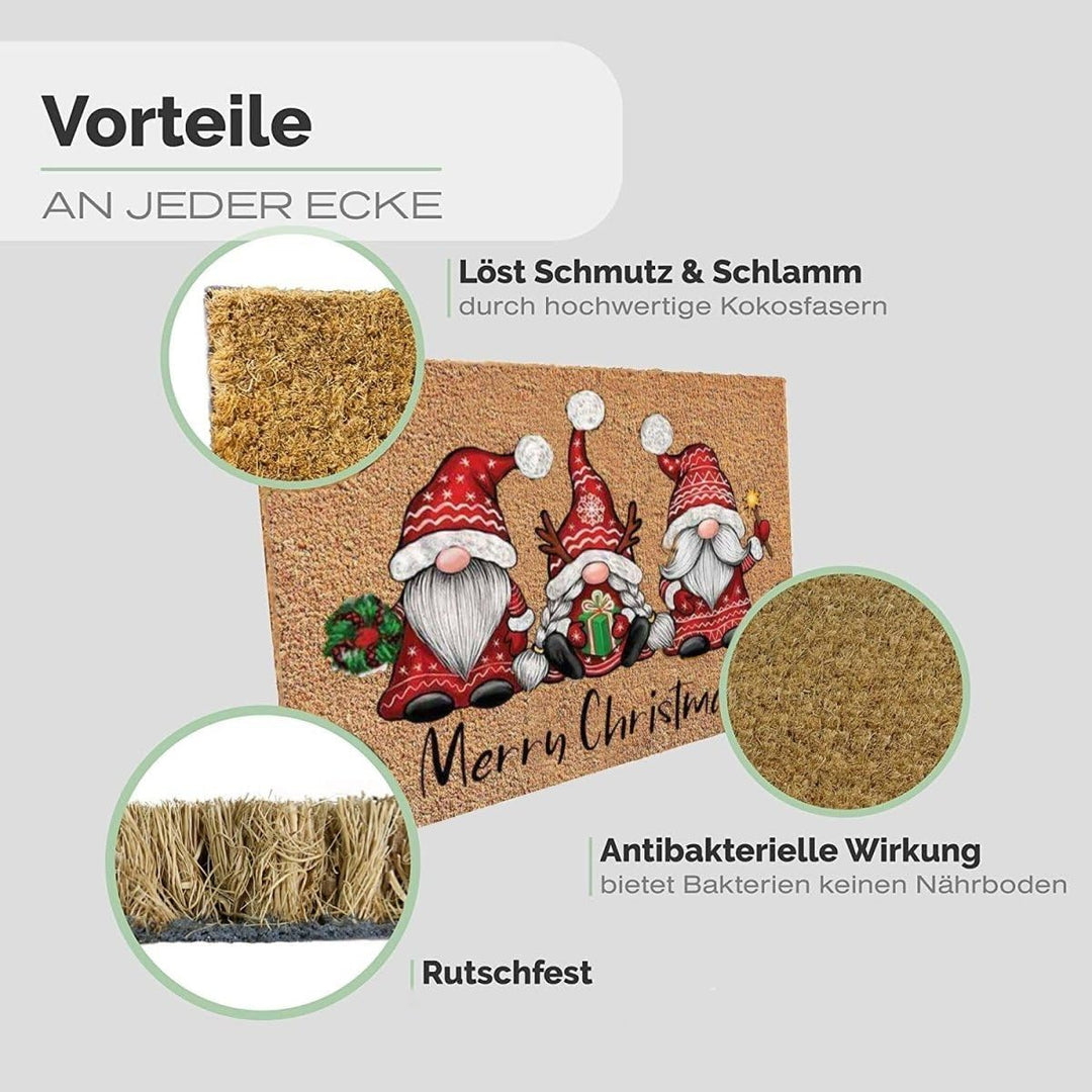 Entrando Fussmatte aus Kokos 40x60 cm - 20 Stillvolle Motiven - für aussen, robust, rutschfest - ide