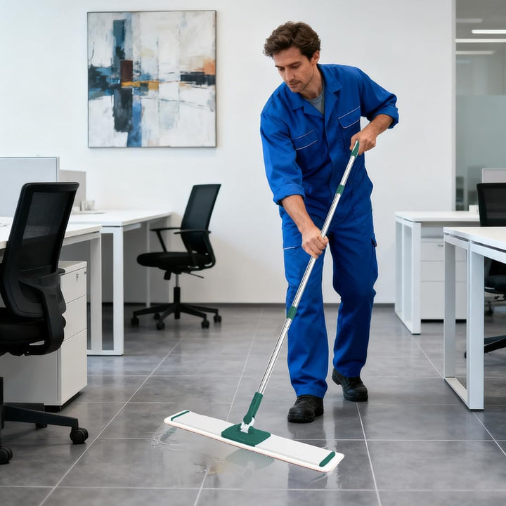 CQT Kommerzieller Flacher Mikrofaser-Bodenwischer, Reinigungssystem, 61 cm, nasses, trockenes und st