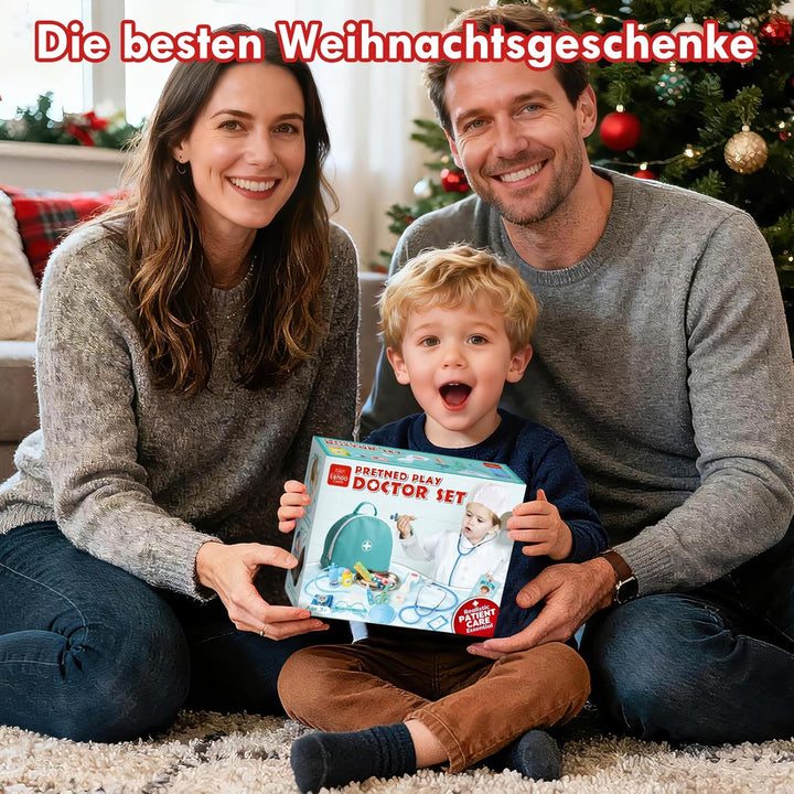 Lehoo Castle Arztkoffer Kinder, Doktorkoffer Kinder, Arztkoffer mit Stethoskop & Arztkittel, Spielze