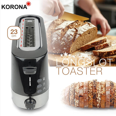 Korona 21305 Toaster 2 Scheiben | Langschlitz | extra schmales Gehäuse | platzsparend | stufenlos ei