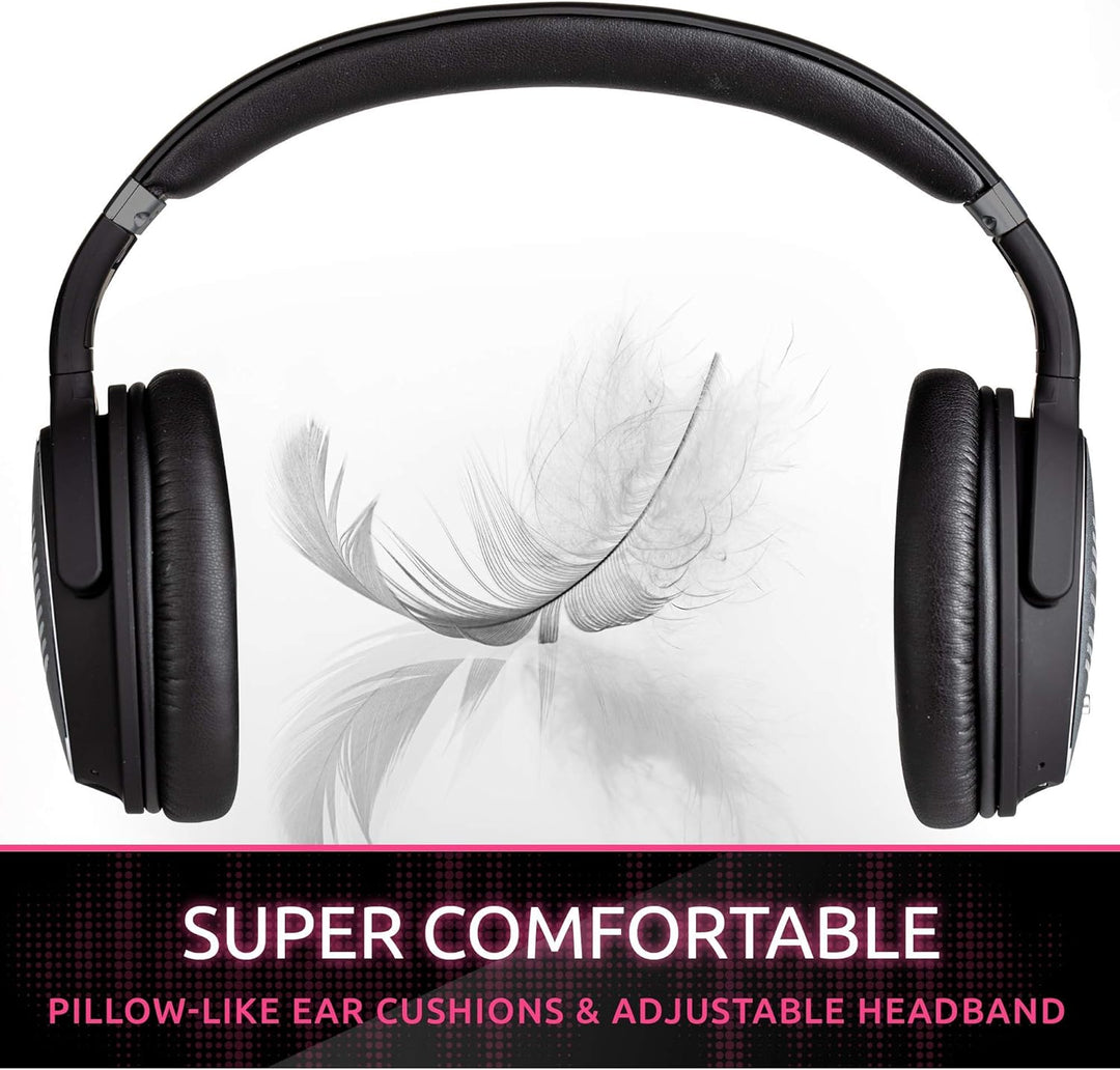 Smpl Noise Cancelling Kopfhörer - Bluetooth-Over-Ear-Kopfhörer, mit Mikrofon zum Anrufen, 16-Stunden