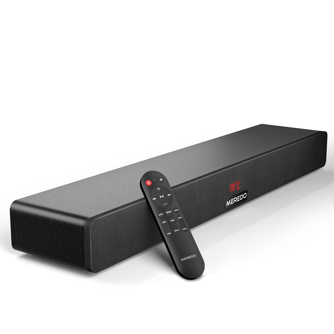 MEREDO Soundbar 2.1 Holz für TV Geräte 150W mit integriertem Subwoofer mit ARC Kable, Optisch, AUX,