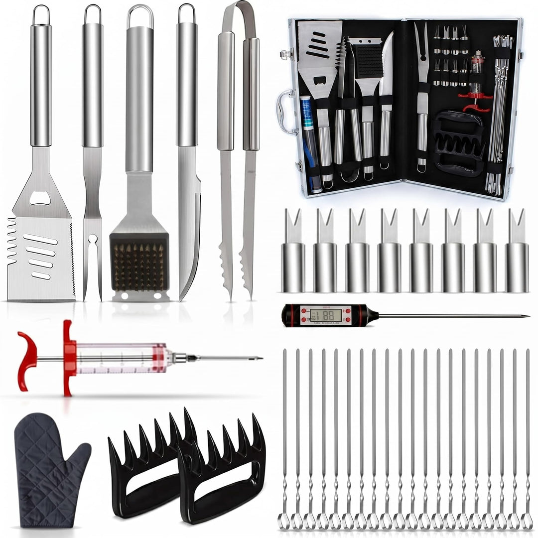 Kyto BBQ Zubehörsatz 39-teilig mit Koffer Grill Set Grillbesteck für Garten Camping Geschenke für Mä