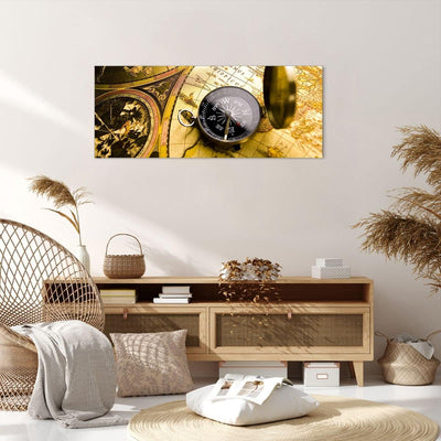 Wandbilder Dekoration Wohnzimmer Abstrakt kommunikation kompass erde Bilder auf Leinwand 120x50cm Le