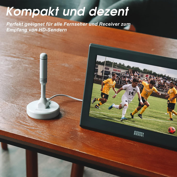 August DTA240 DVB-T/DVB-T2-Antenne - stärkere Stabantenne für digitales Fernsehen/Digital TV/DVB-T2