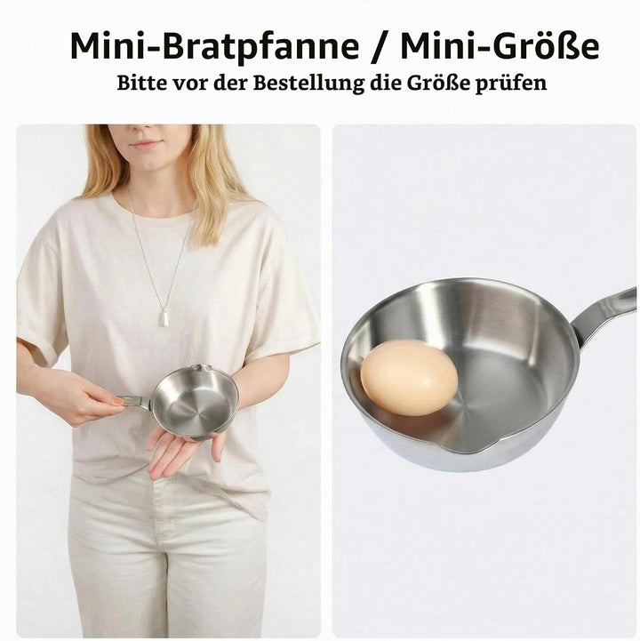 IMEEA Mini Edelstahl Topf mit Ausguss 13cm Butterpfännchen Kasserolle Milchpfännchen Omelettpfanne f