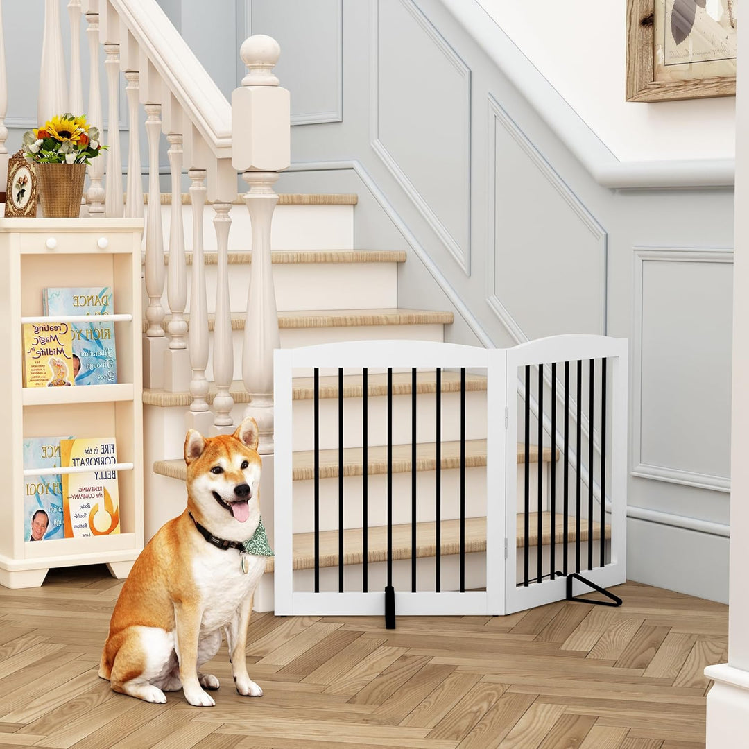 Absperrgitter Hund,Schutzgitter Holz, Freistehendes Hundeabsperrgitter Türgitter Treppengitter Schut