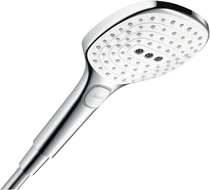 hansgrohe Raindance Select E 120 Duschkopf, 3 Strahlarten, Weiss/Chrom Weiss/Chrom 3 Strahlarten, We