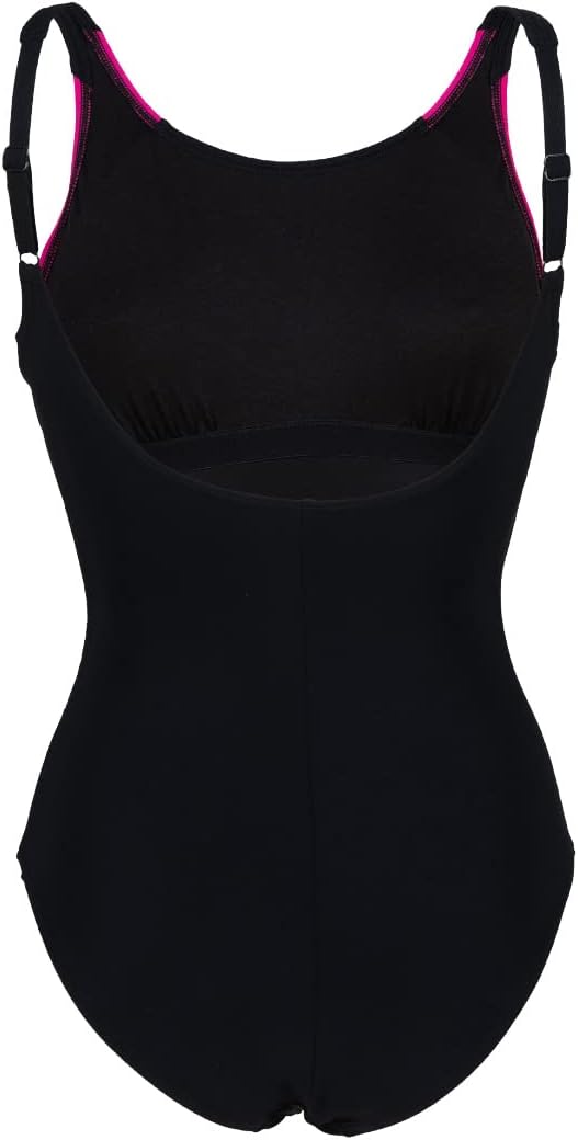 ARENA Damen Women's Bodylift Swimsuit Lola U Back Panel Badeanzüge (1er Pack), Black-rose Violet