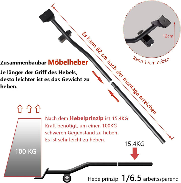 ONEON Möbel Transportroller Set, Stück Möbel Gleitsystem mit Möbelheber, Möbeltransport Set mit Möbe