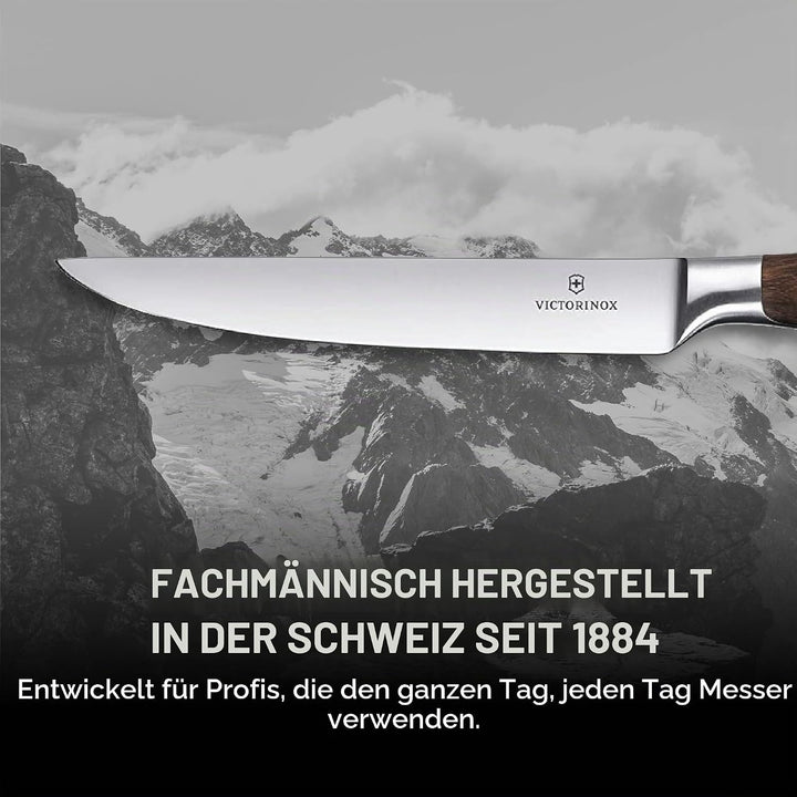 Victorinox Grand Maître, Profi Steakmesser-Set, 4-teilig, Extra Scharfe Klinge, gerader Schliff, 12