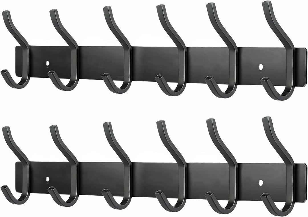 MEIJO Garderobenhaken Edelstahl, Hakenleiste Kleiderhaken Wand mit 6 Haken, Garderobe Garderobenleis