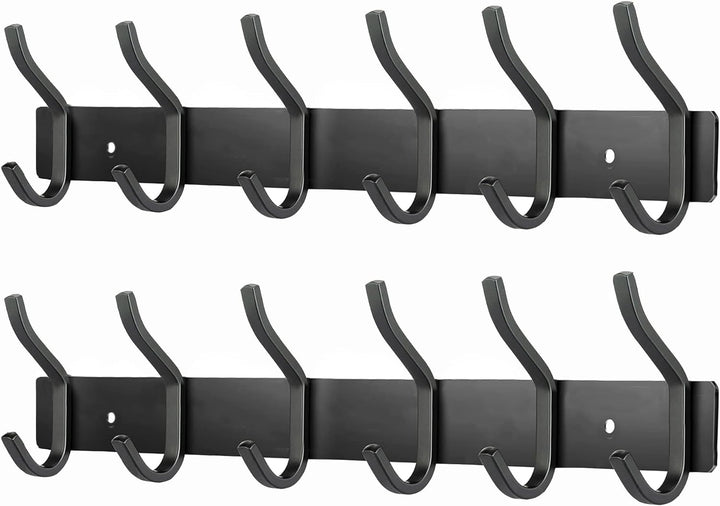 MEIJO Garderobenhaken Edelstahl, Hakenleiste Kleiderhaken Wand mit 6 Haken, Garderobe Garderobenleis