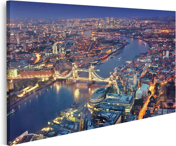 islandburner Bild auf Leinwand London Bei Nacht Mit Städtischen Architekturen Und Tower Bridge Bilde