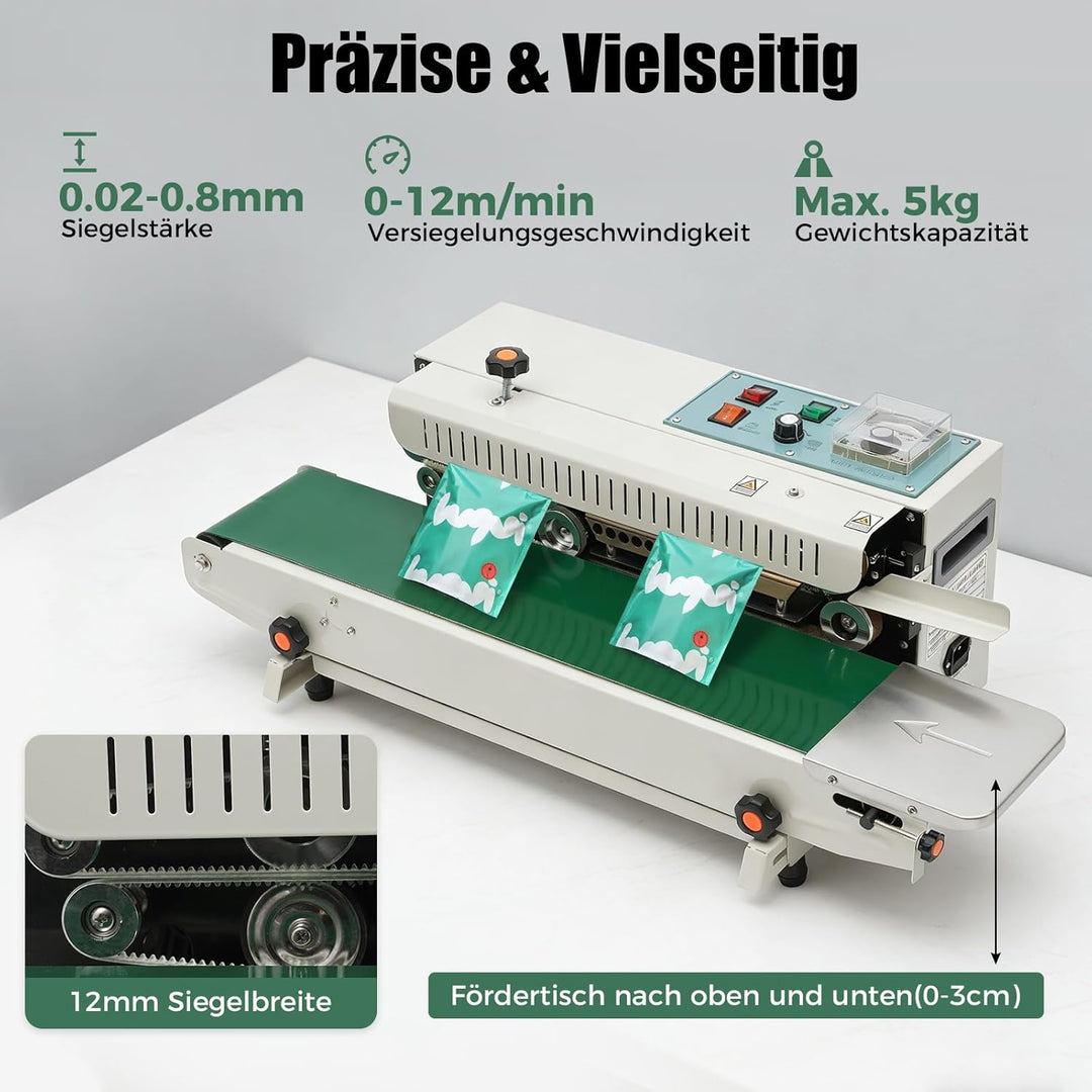 500W 220V Automatische Versiegelungsmaschine Durchlaufsiegelgerät Folienschweissgeräte für Plastikbe