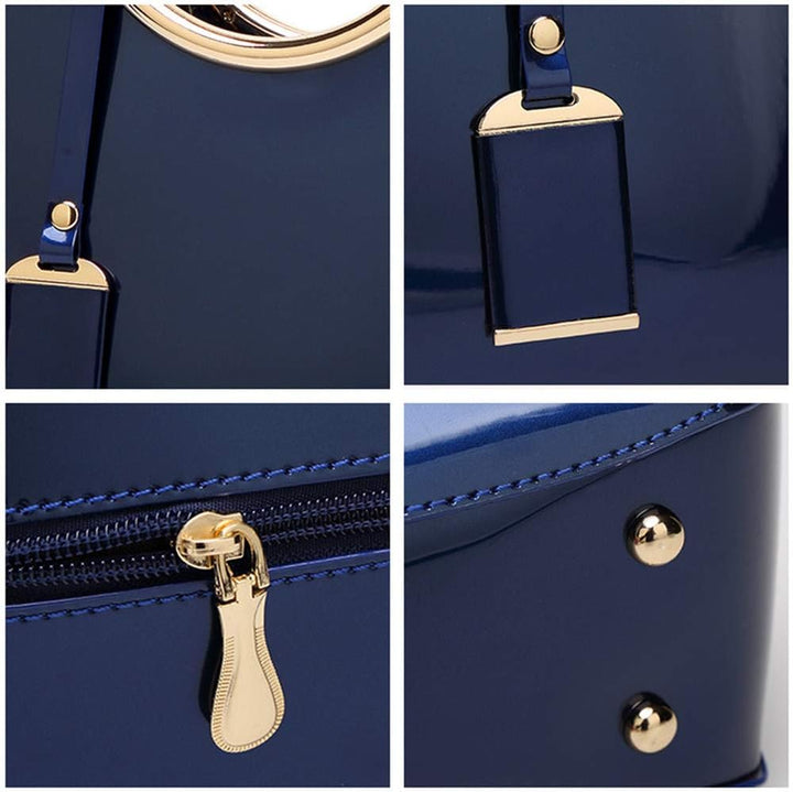 Damen Handtaschen, Damen Top Griff Taschen, Lackleder stilvolle Tote Schultertasche Handtasche für d