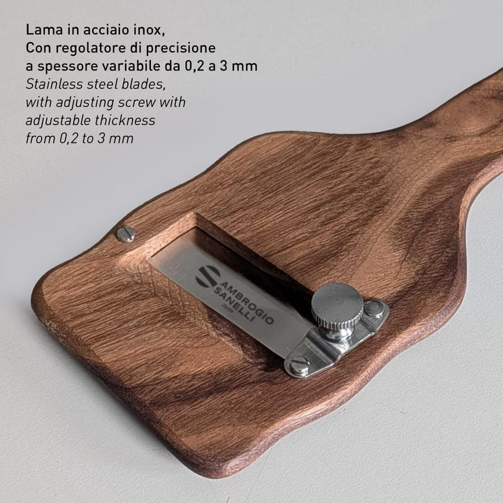 Sanelli Ambrogio 1730.000 Affettatartufi Ovangkol-aus Edelstahl mit glatter Klinge, Holz, Braun, 23.