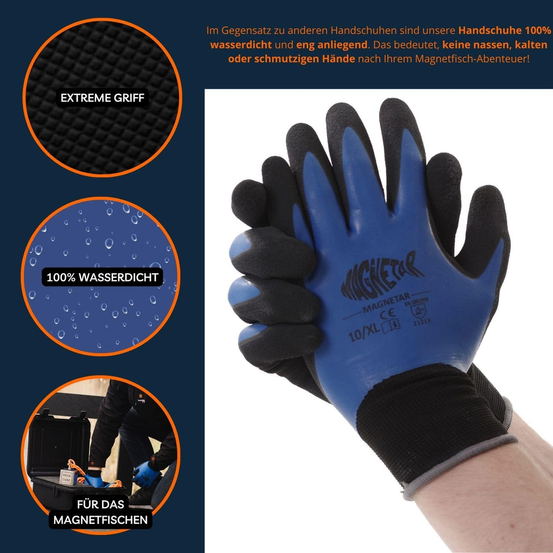 Magnetar - Magnetfischen Set - 2x Allround 280kg Bergemagnet - Magnetangel Paket mit Seil/Handschuhe