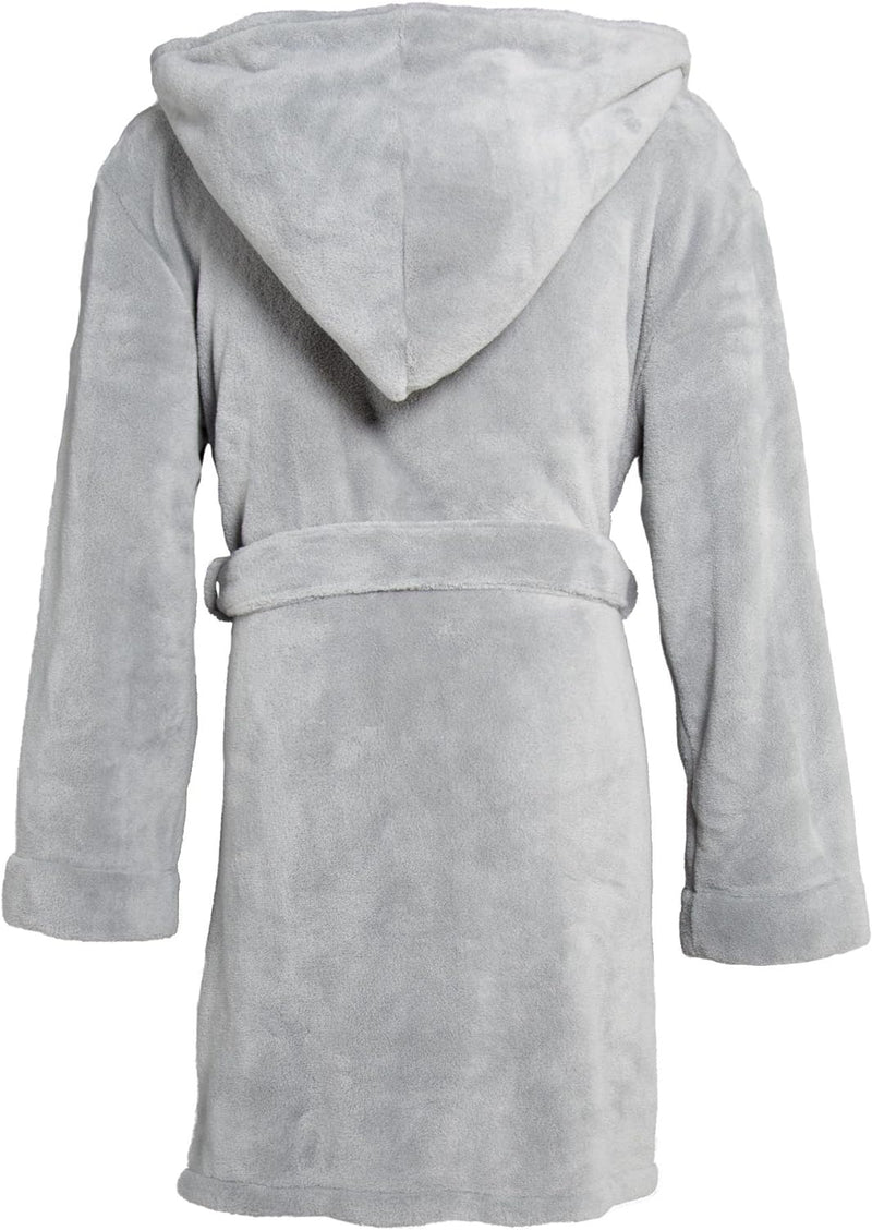 CelinaTex XS-XXXL Bademantel Kapuze zweifarbig kurz aufgesetzte Taschen Damen Mikrofaser Kuschelflee