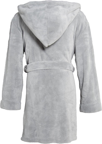 CelinaTex XS-XXXL Bademantel Kapuze zweifarbig kurz aufgesetzte Taschen Damen Mikrofaser Kuschelflee