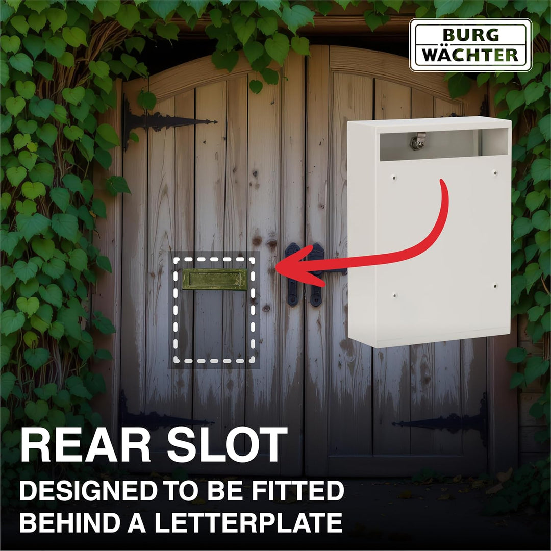 Sterling MB11BK MB11 Forth Briefkasten aus Stahl für hinten, weiss, 244 x 351 x 98mm 244 x 351 x 98m