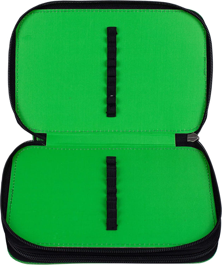 Minecraft Jungen Single Pencil Case Without Equipment, 2 Flaps, Minecraft Travel Accessory- Packing