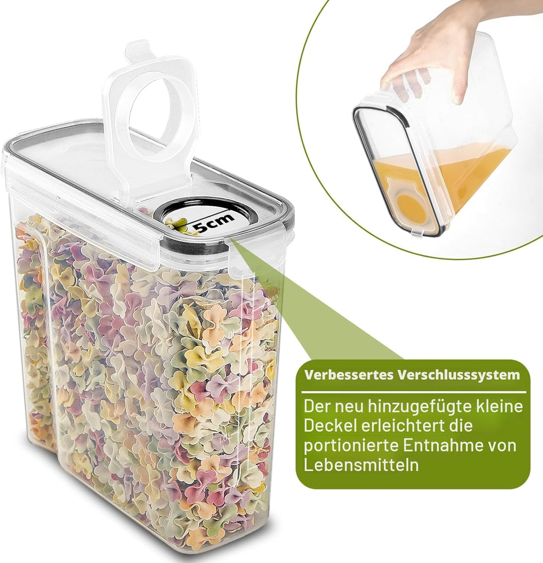 Withosent 2.5L Vorratsdosen Luftdicht 6er Set, Aufbewahrungsbox Küche mit Deckel aus Plastik, Vorrat