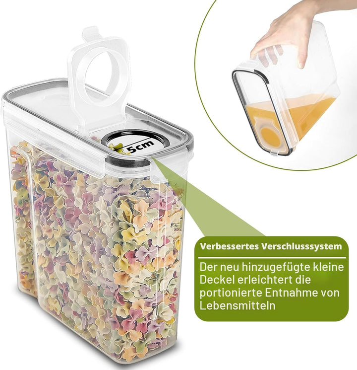 Withosent 2.5L Vorratsdosen Luftdicht 6er Set, Aufbewahrungsbox Küche mit Deckel aus Plastik, Vorrat