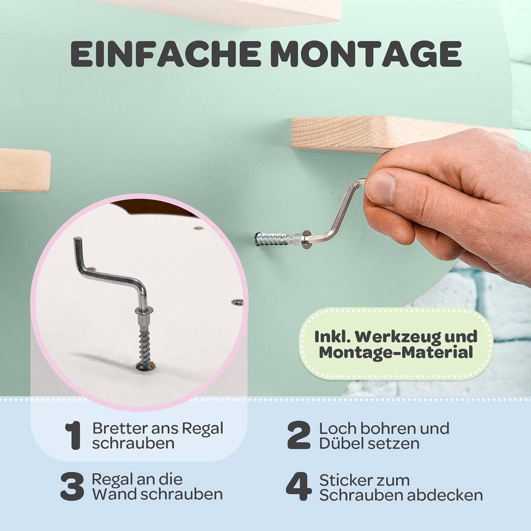 Tonie Regal Wolke Grün für Toniebox 1 & 2 [GRATIS Tragetasche] bis 20 Figuren - Mädchen und Junge -