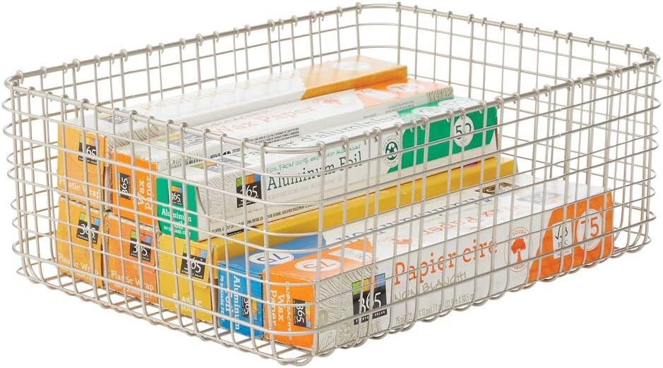 mDesign 6er-Set Allzweckkorb aus Metall – Aufbewahrungskorb für Küche, Vorratskammer etc. – kompakte