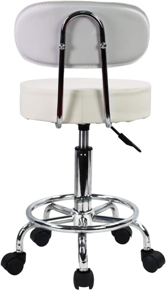 KKTONER Rollhocker Drehstuhl Bürostuhl, höhenverstellbar, Drehhocker mit niedriger Rückenlehne und F