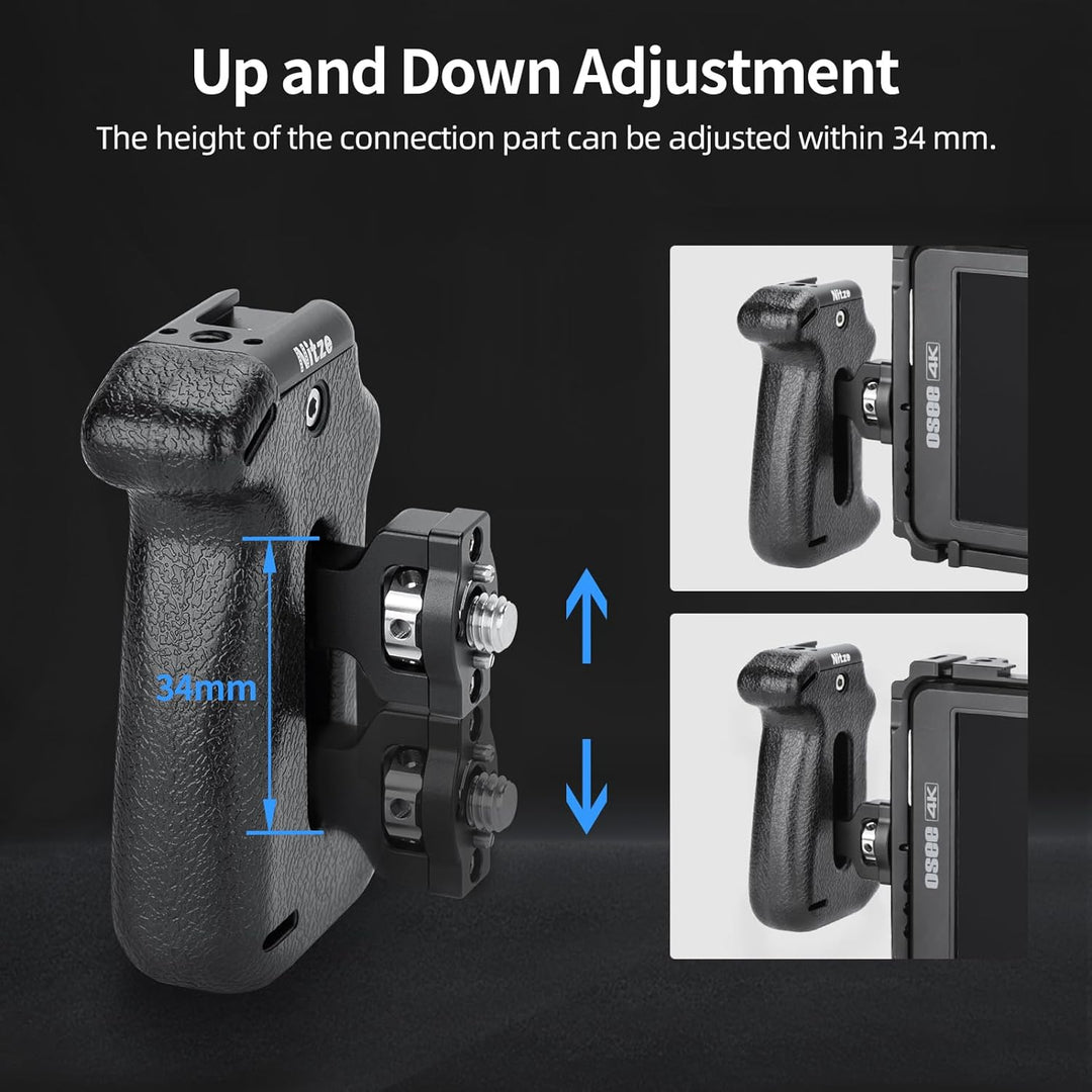 Nitze ARRI Locating Side Handle with 3/8" ARRI Locating Pins for Camera Cage, Direction and Position