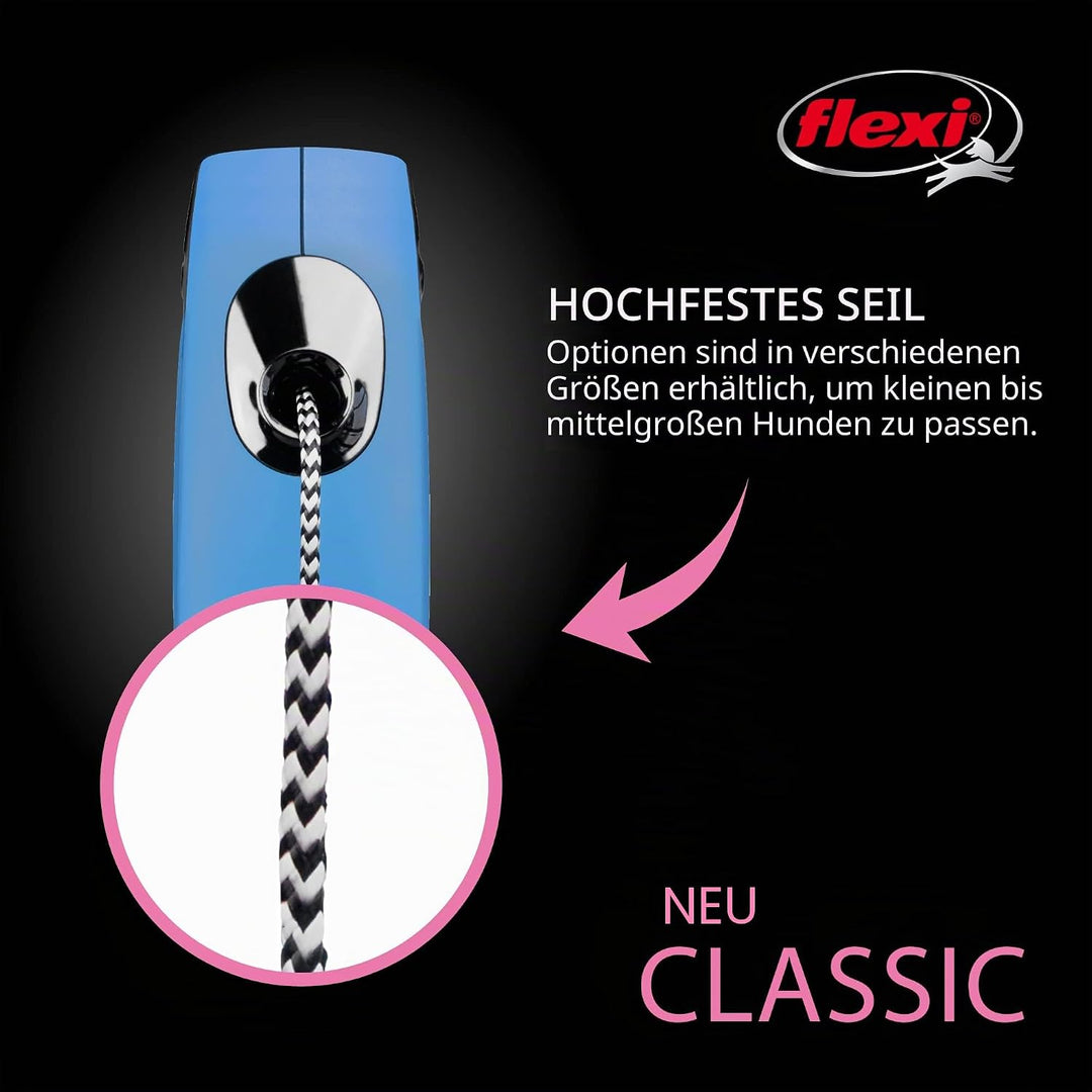 FLEXI® Klassische einziehbare Hundeleine, ergonomisch, langlebig und verhedderungsfrei, für Hunde bi