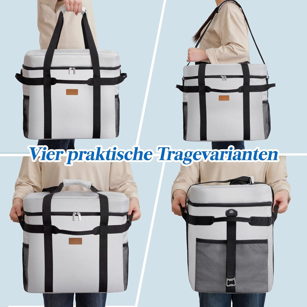 Lifewit Kühltasche 40L, Faltbar Picknicktasche für Essen & Getränke, Kühlbox Tragbare Eistasche für
