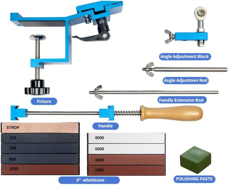 CWOVRS Messerschärfer Profi, Professioneller Messerschärfsystem mit Schnellspann-Design, Festwinkel