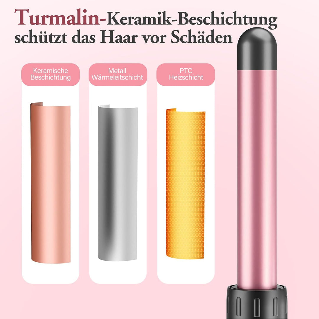 5 in 1 Keramik Lockenstab mit Glätteisen - BESTOPE MIX Lockenstab Set mit Verschiedenen Aufsätzen fü