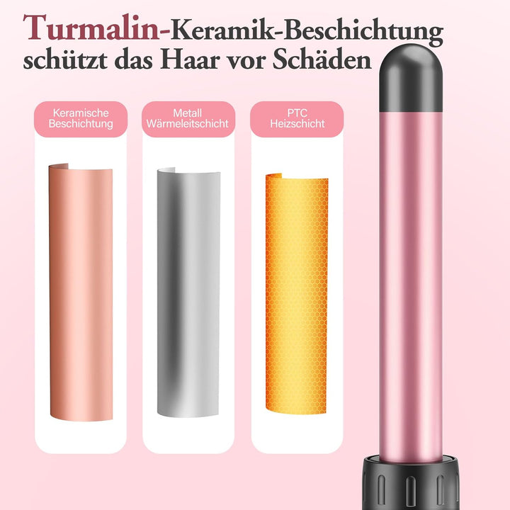 5 in 1 Keramik Lockenstab mit Glätteisen - BESTOPE MIX Lockenstab Set mit Verschiedenen Aufsätzen fü