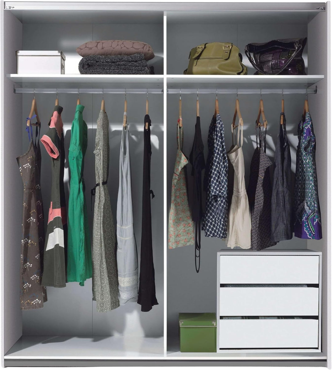 Habitdesign Kommode mit DREI Schubladen in Mattweiss, Masse: 60 cm (Breite) x 57 cm (Höhe) x 44 cm (