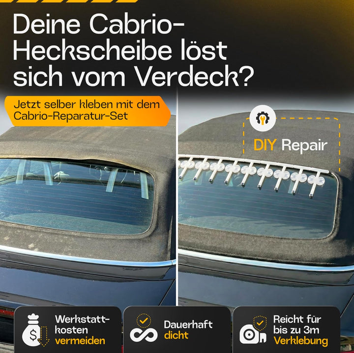 Cabrio Verdeck Scheiben Reparatur Set Heckscheibe