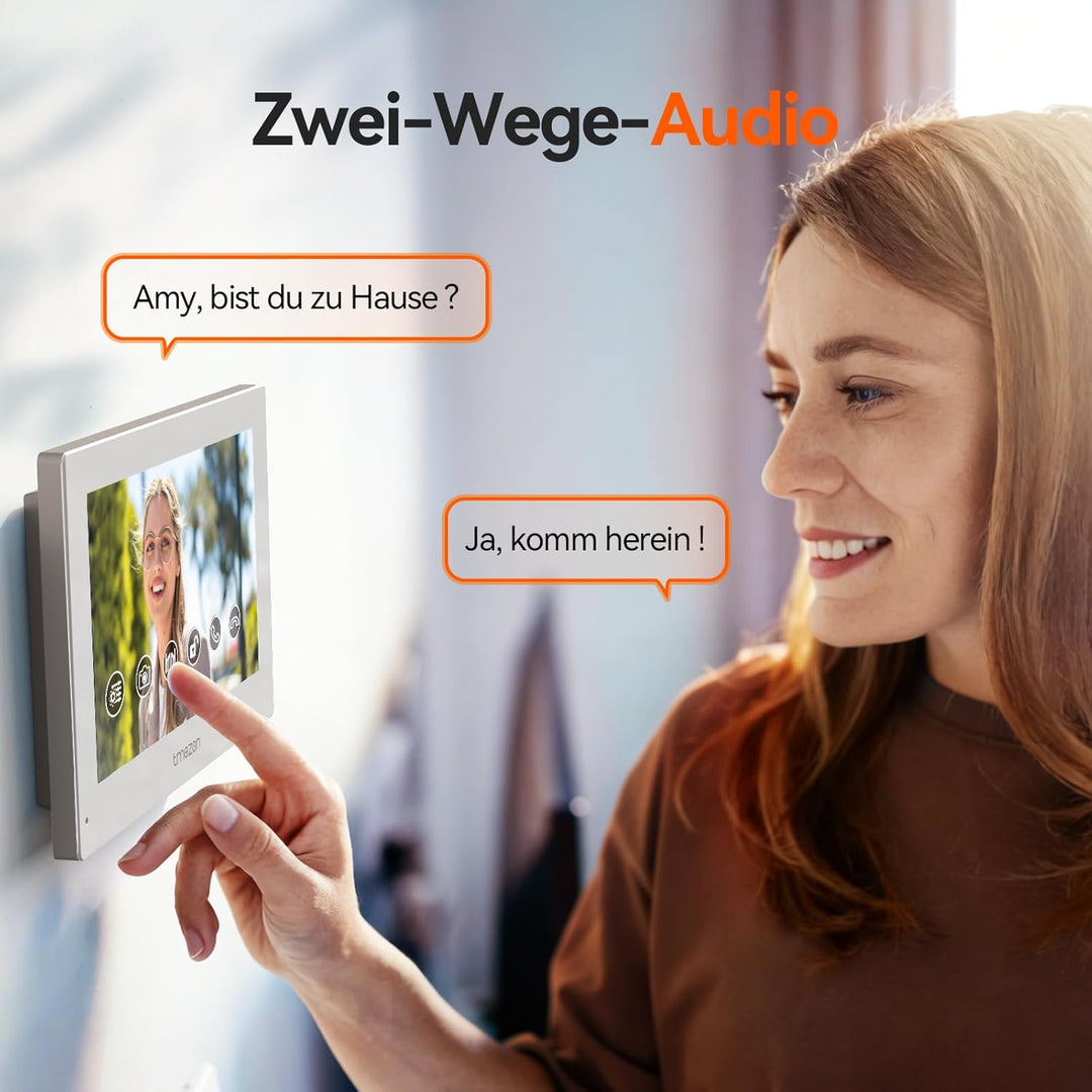 TMEZON WLAN Video Türsprechanlage mit Türöffner,1080P HD Türklingel mit Kamera,7-Zoll-Farb-Touchscre