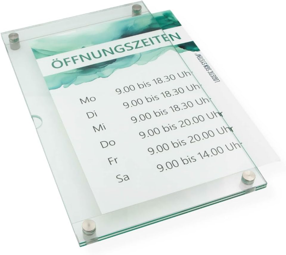 Wechselrahmen, schnelles austauschen von Informationen in DIN A3 Hochformat, Rahmenloses Sicherheits