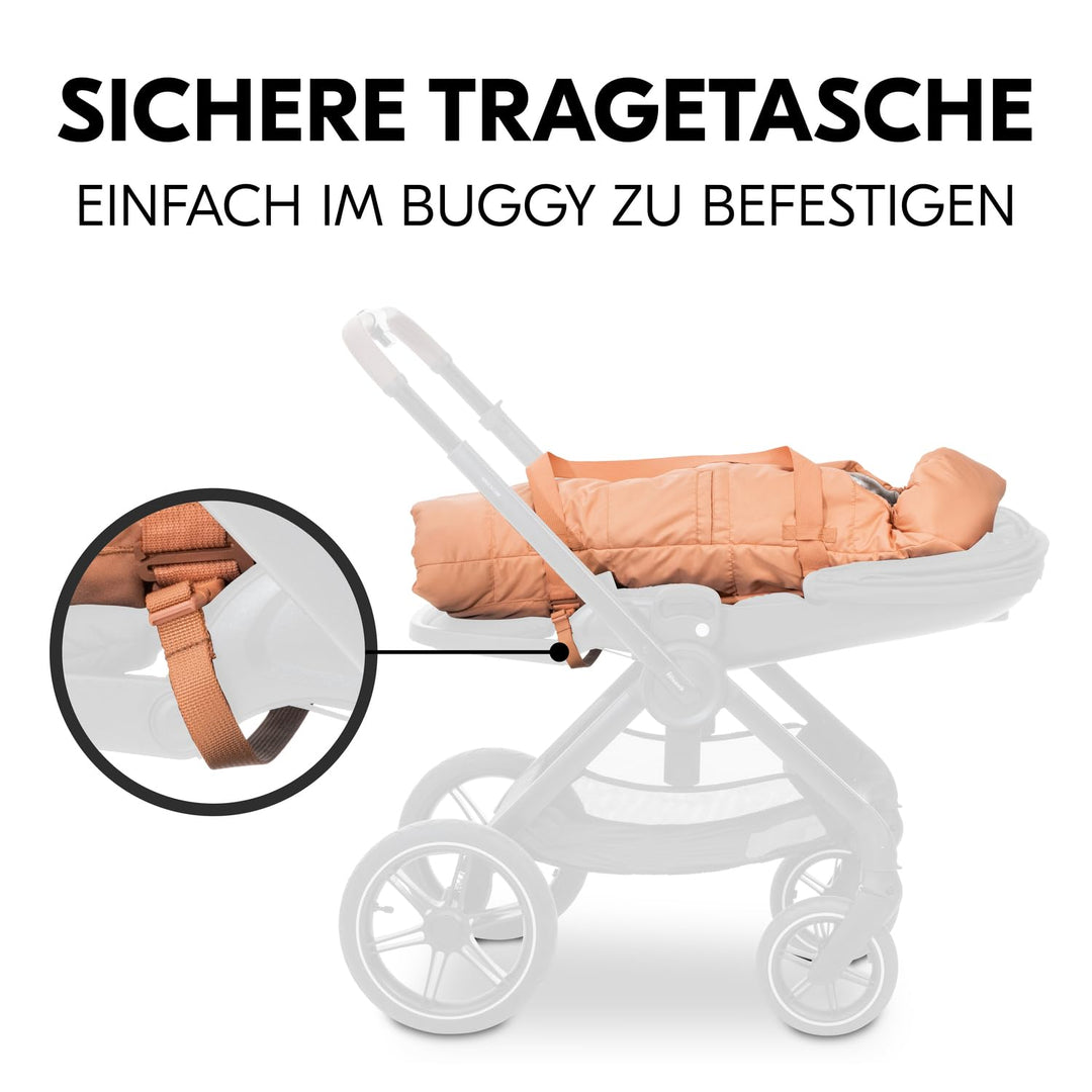 hauck Carry N Play, Dots Cork/Baumwolle – 3in1 Baby Tragetasche, Fusssack & Spieldecke – 85 x 40 x 1