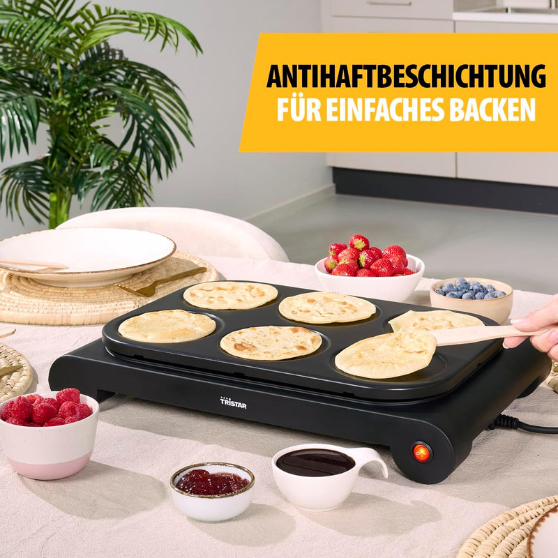 Tristar BP-2827 Party-Wok-Set Auch als Crêpe- und Bratpfanne verwendbar Leistung: 1000 W Schwarz, Sc