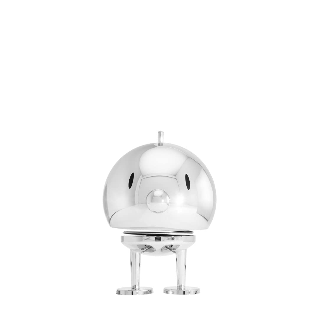 Hoptimist - Skandinavisches Design - Classic Medium Bumble - Höhe: 10.5 cm - Silber/Chrom - Deko - G