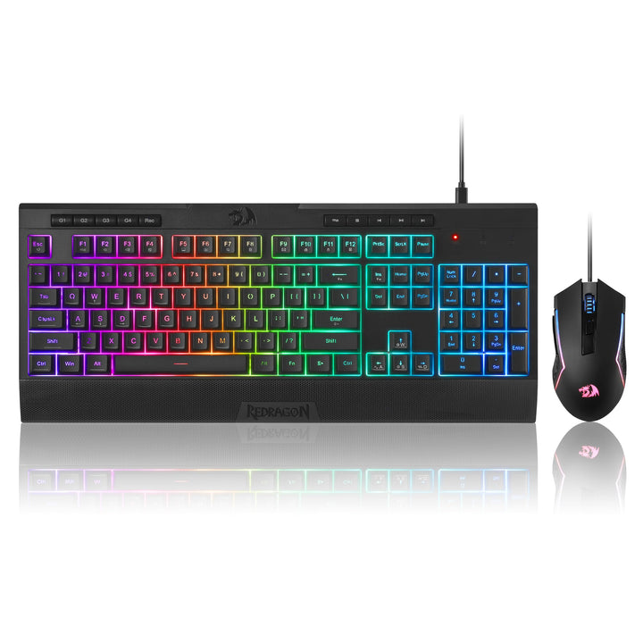 Redragon S151 Gaming-Tastatur- und Maus-Kombination, 104 Tasten K525 kabelgebundene RGB-Membrantasta